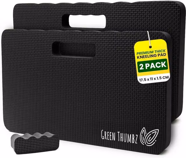 Volila 2 Pack of High Density Foam Garden Kneeler Mat Pads in Black