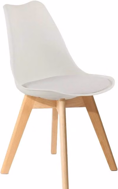 SPETLEK Dining Chairs with White Finish and Beech Wood Legs