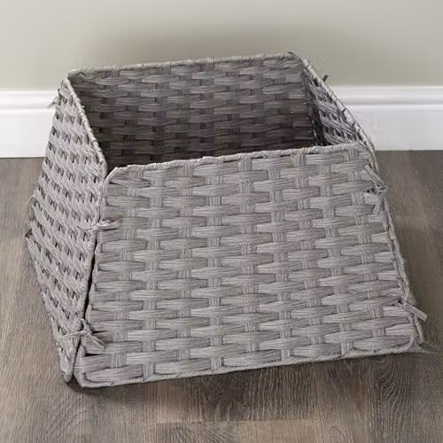 Samuel Alexander Grey Rattan Christmas Tree Skirt W: 47 cm, D: 47 cm, H: 46 cm