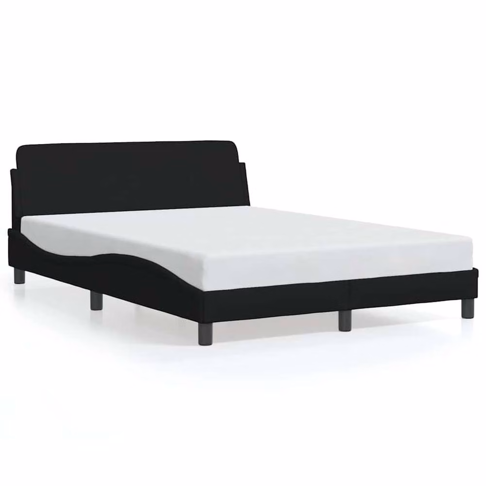 Berkfield Home Dover Upholstered Fabric Bed Frame, Black, W: 135 cm, L: 190 cm – 2