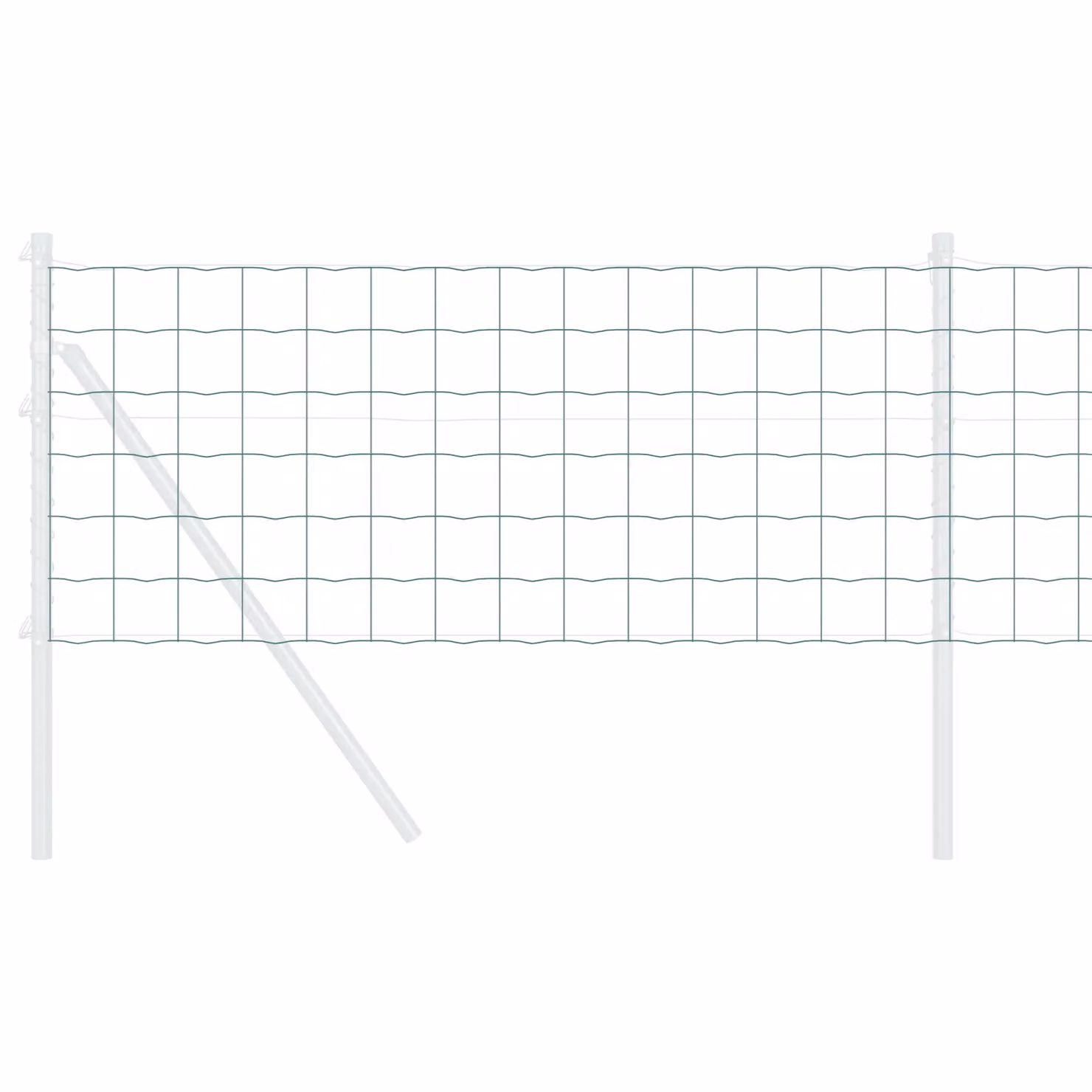 Berkfield Home Euro Fence Green PVC Coated Steel Fencing, W: 10 m, H: 0.4 m – 3