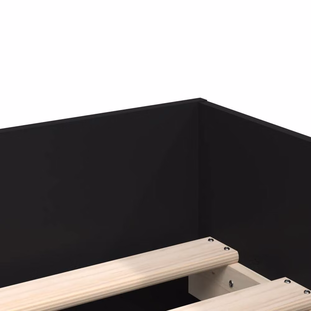 Berkfield Home Modern Small Single Bed Frame with Drawers, Black, W: 75 cm, L: 190 cm – 5