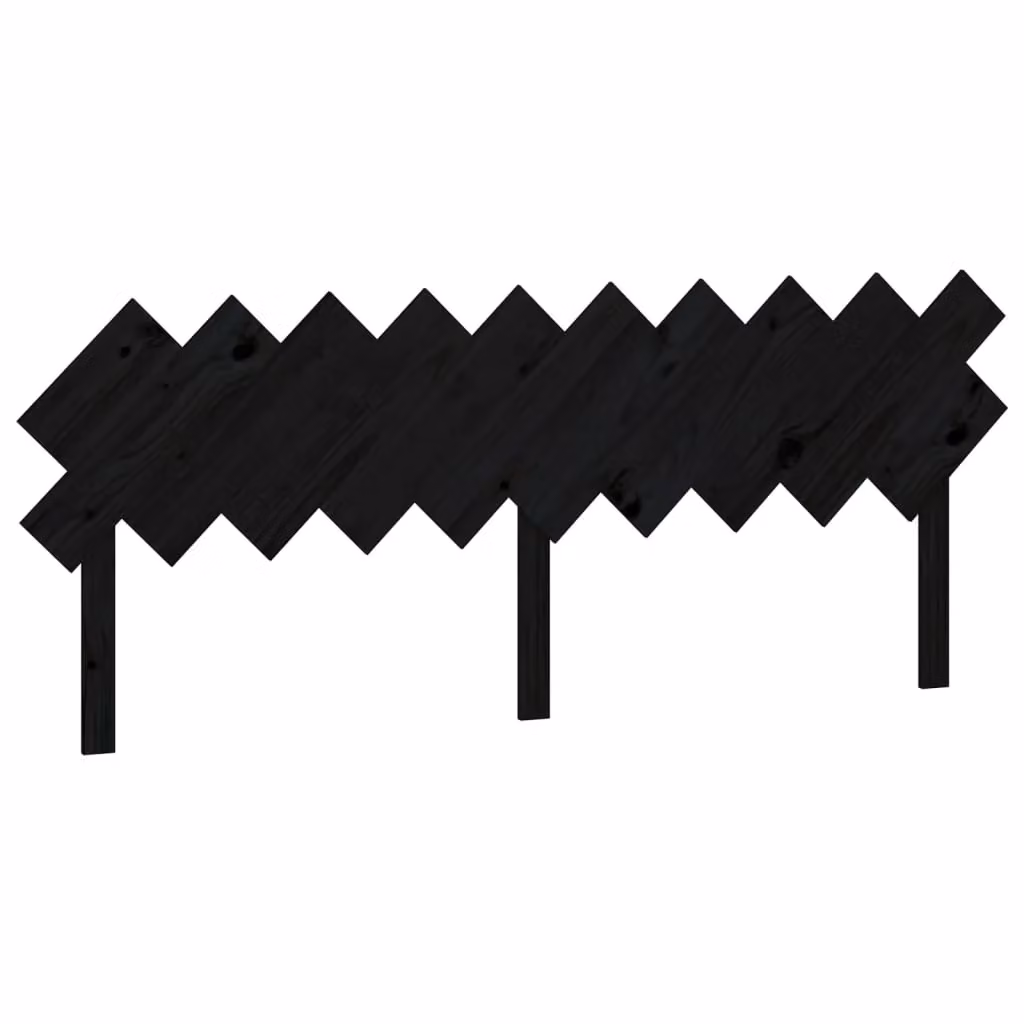 Berkfield Home Black Rustic Solid Pine Wood Bed Headboard W: 196 cm, D: 3 cm, H: 80.5 cm – 2