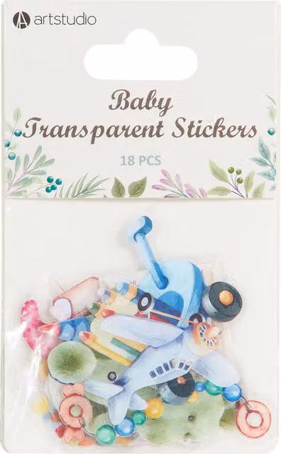 Artstudio Pack of 18 Multicolour Transparent Stickers for Children