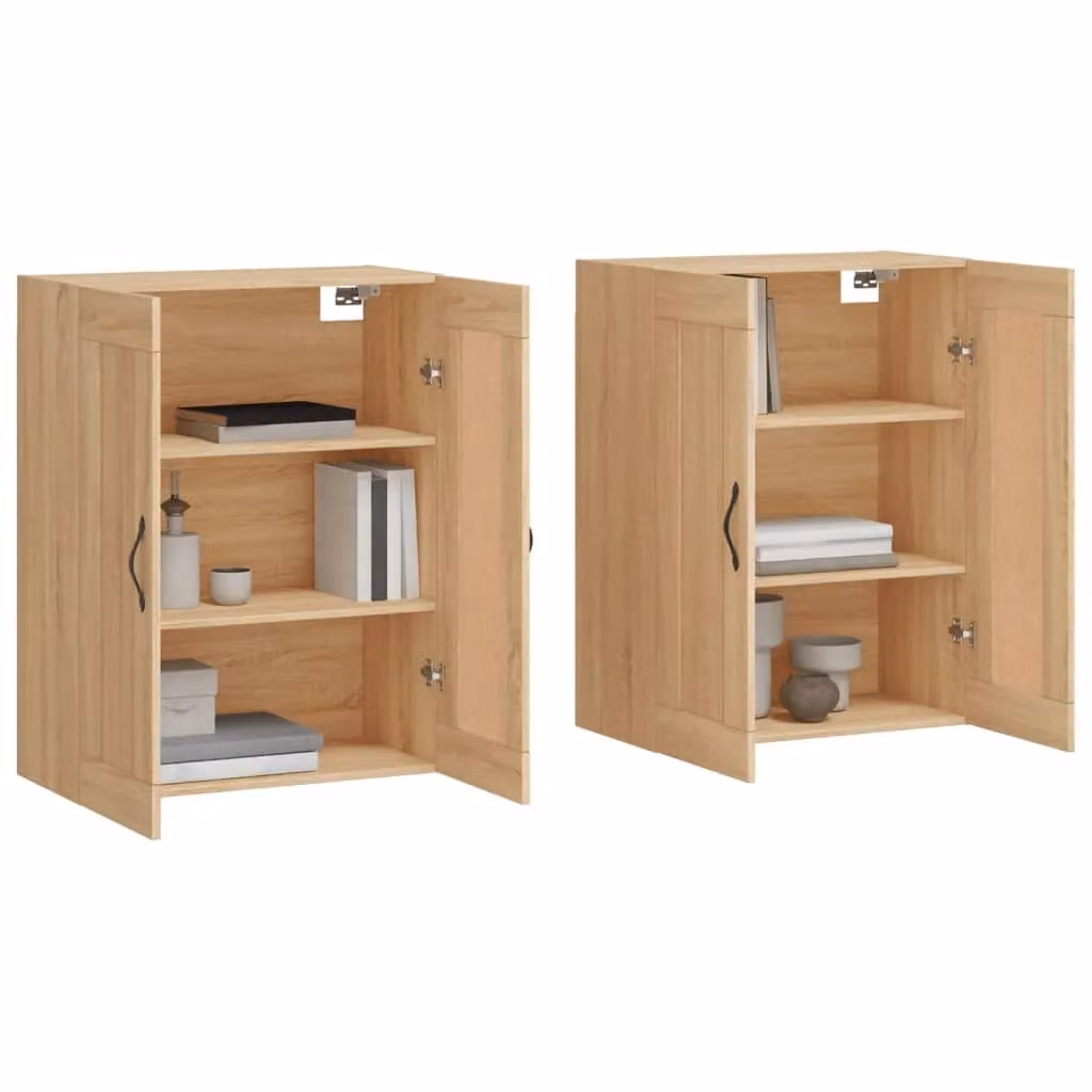 Berkfield Home Set of 2 Wall Mounted Cabinets in Sonoma Oak Brown Engineered Wood – 2