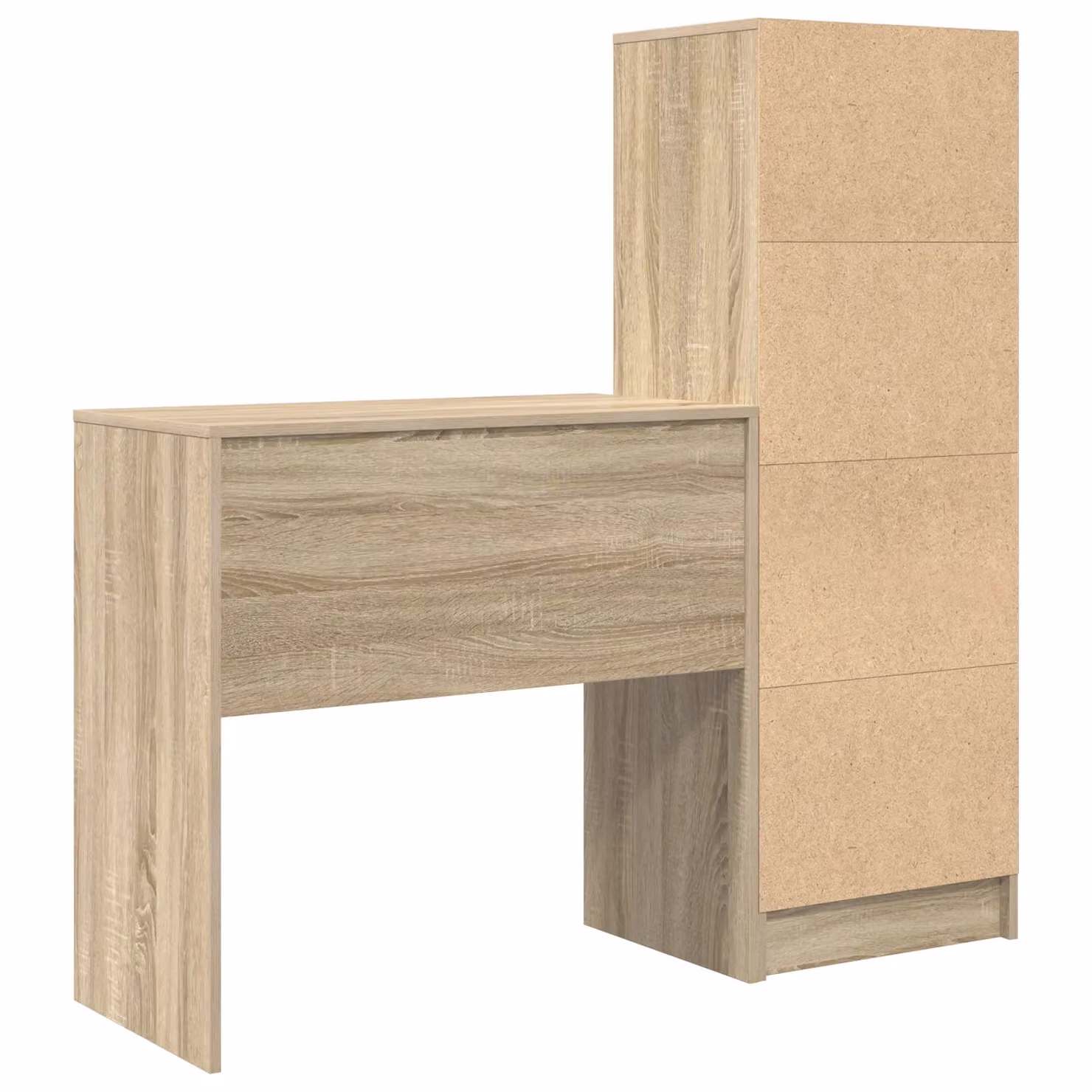 Berkfield Modern Writing Desk in Sonoma Oak and Beige Engineered Wood – 4