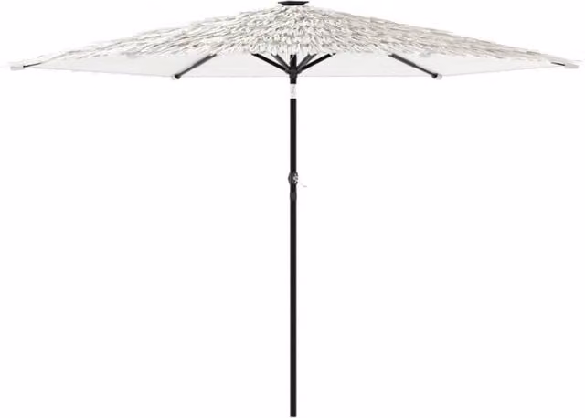 Berkfield Home Garden Parasol in White with Steel Pole, W/D/H: 288 x 288 x 225 cm
