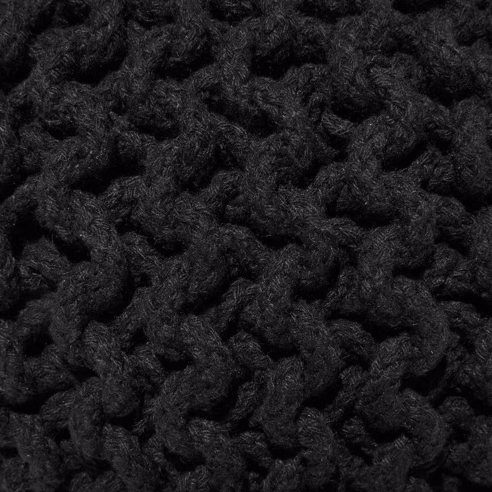 Wyld and Coco Black Knitted Cotton Pouffe, Diameter: 40 cm, Height: 25 cm – 6