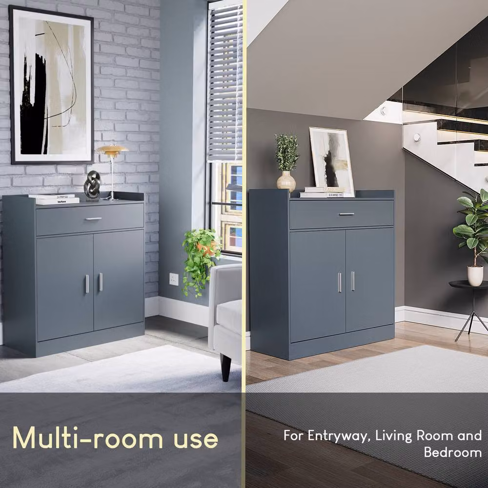 HD Designs Dalby Modern 2 Door 1 Drawer Shoe Cabinet in Grey – 5