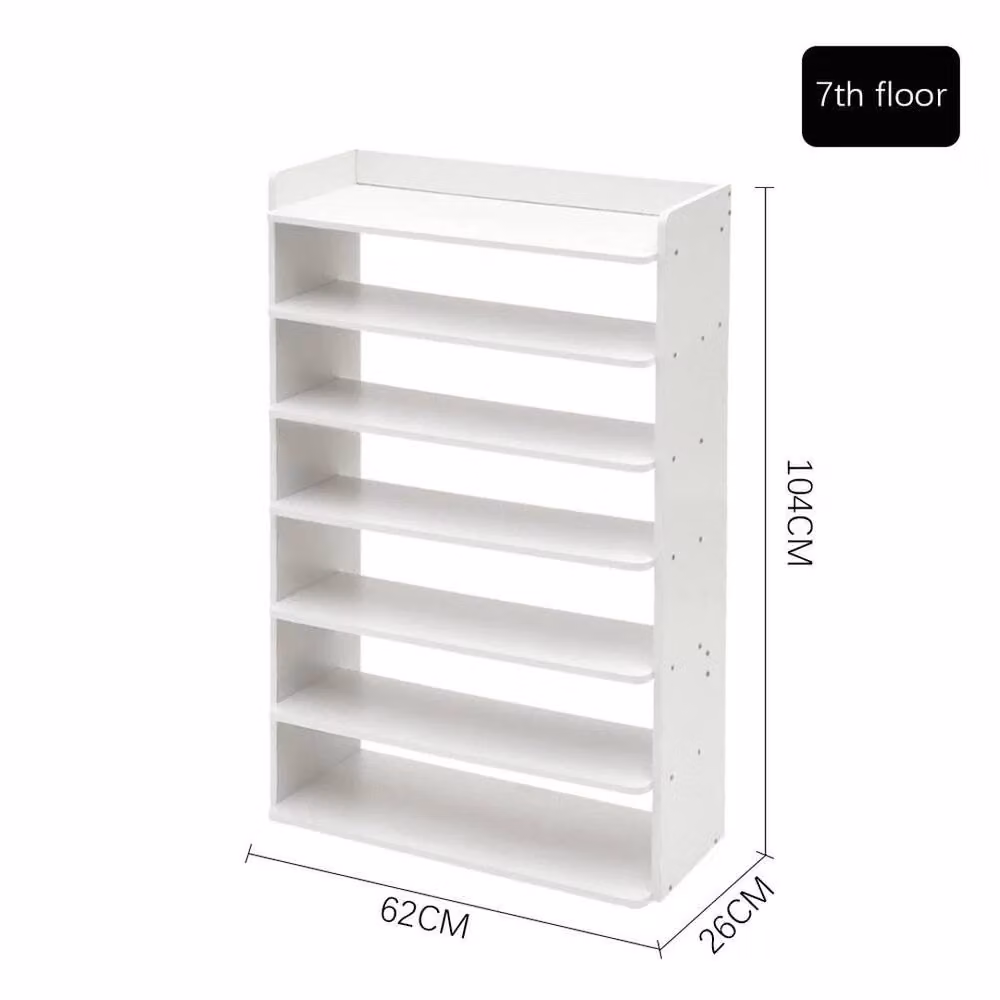 KORVIXA 7 Tier Shoe Rack Organiser in White, W/D/H: 50 x 50 x 104 cm – 2