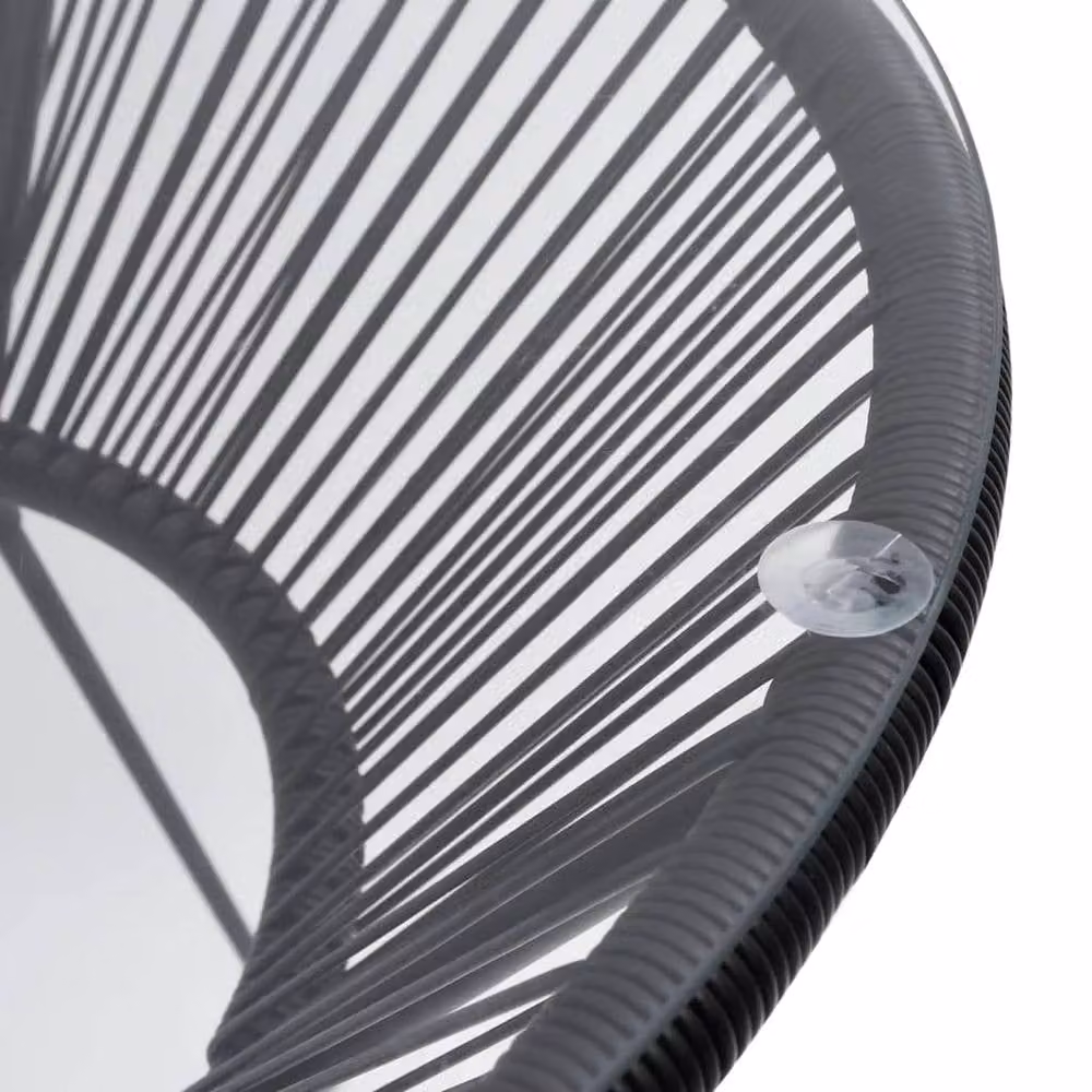 Berkfield Home Modern Garden Dining Table in Black Rattan and Glass, Diameter: 70 cm, Height: 74 cm – 2