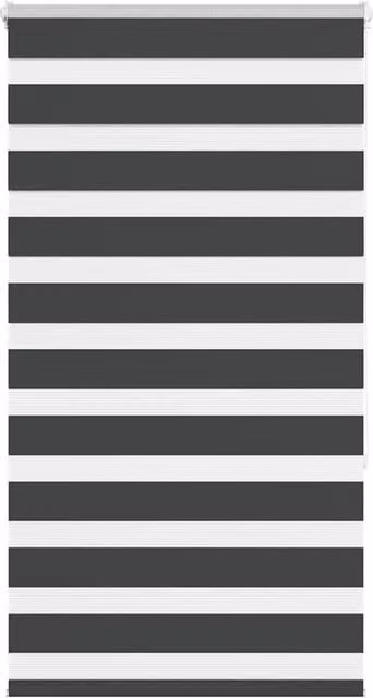 Berkfield Home Black Zebra Day and Night Blind in Polyester, W: 70 cm, H: 150 cm – 1