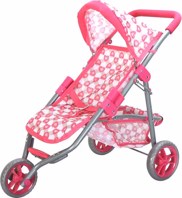 BiBi Baby Doll Buggy in Pink and White