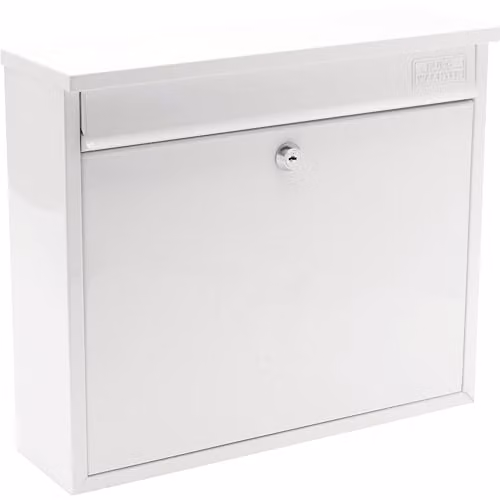 Burg-Wächter MB02 White Elegance Wall Mounted Galvanised Steel Lockable Weatherproof Post Box W: 36 cm, H: 31 cm, D: 10 cm – 1