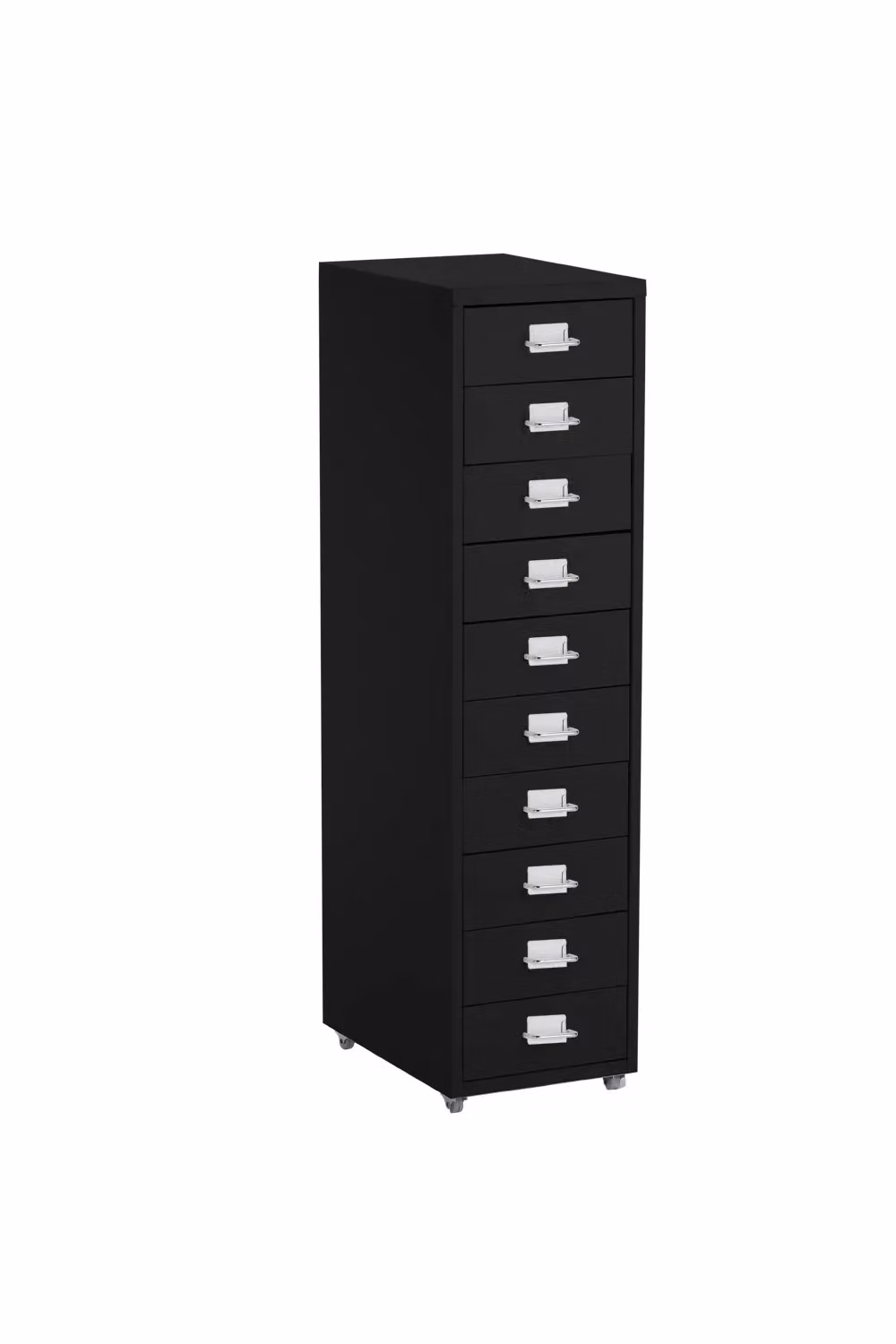 Living and Home 10 Drawer Metal Mobile Filing Cabinet in Black – 4