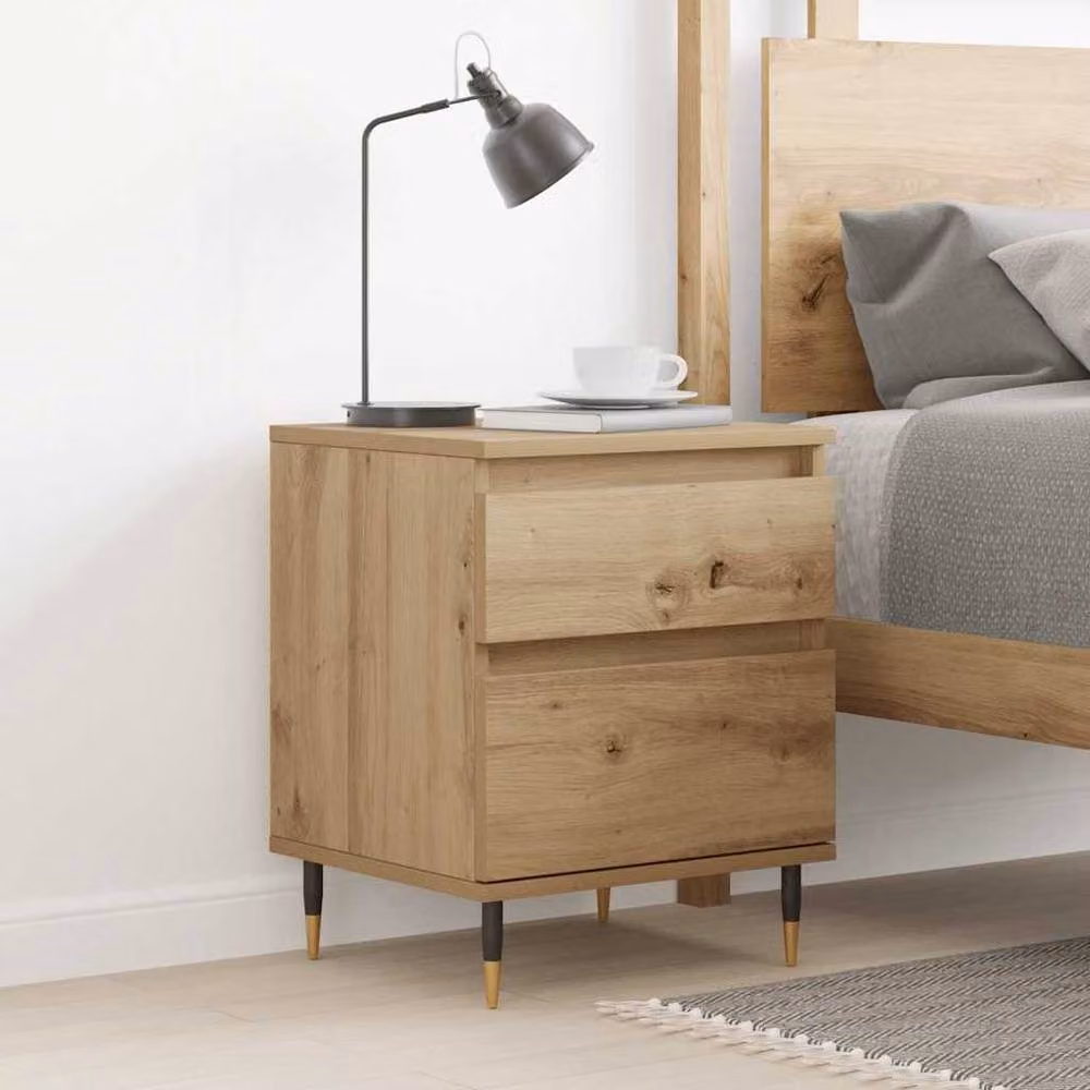 Berkfield Home Artisan Oak Bedside Cabinet in Brown, W/D/H: 40 x 35 x 50 cm – 2