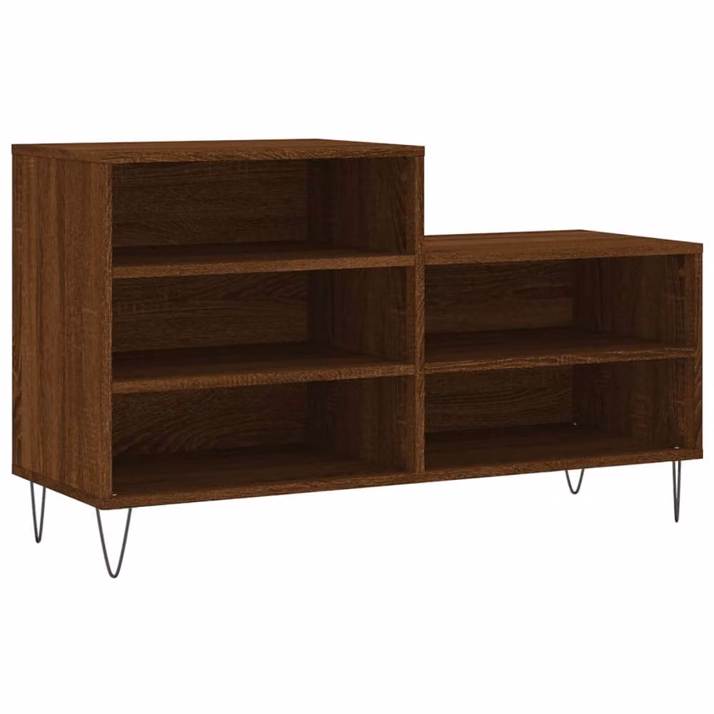 Berkfield Home Shoe Cabinet in Brown Oak, W/D/H: 102 x 36 x 60 cm – 3
