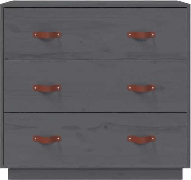 Berkfield Home Grey Solid Wood Pine Sideboard W/D/H: 80 x 40 x 75 cm