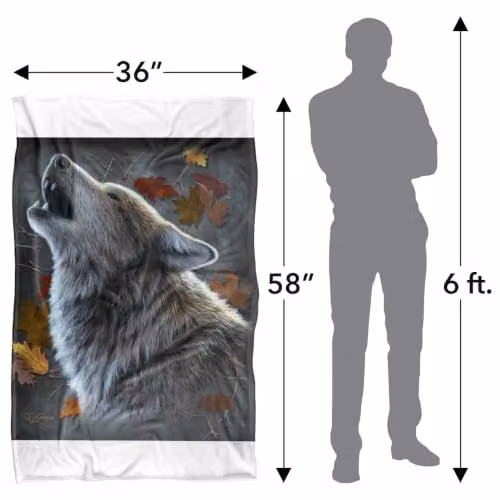 JQ Licensing Howling Wolf Silky Touch Super Soft Fleece Throw Blanket, Multicolour, W/D/H: 91 x 147 cm – 3