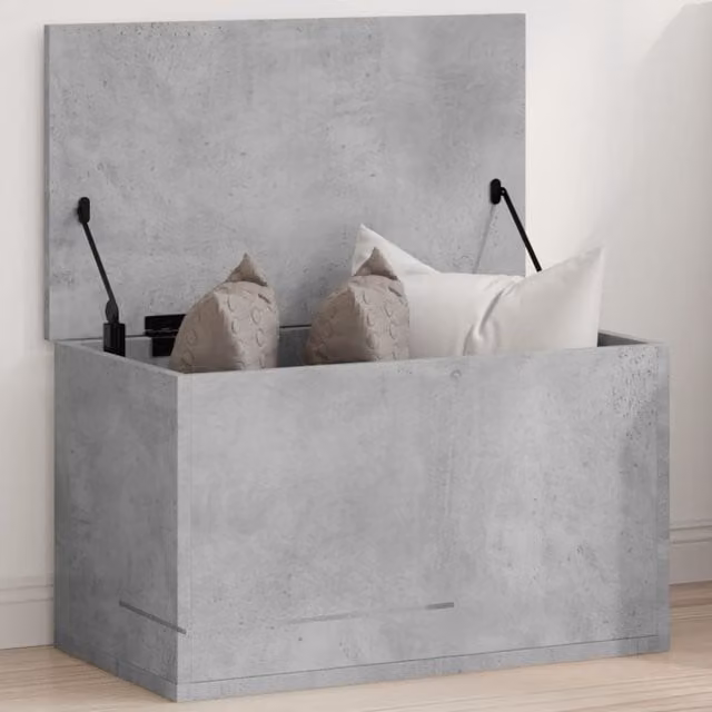 Berkfield Home Storage Box in Concrete Grey with Removable Lid, W/D/H: 60 x 35 x 35 cm – 1