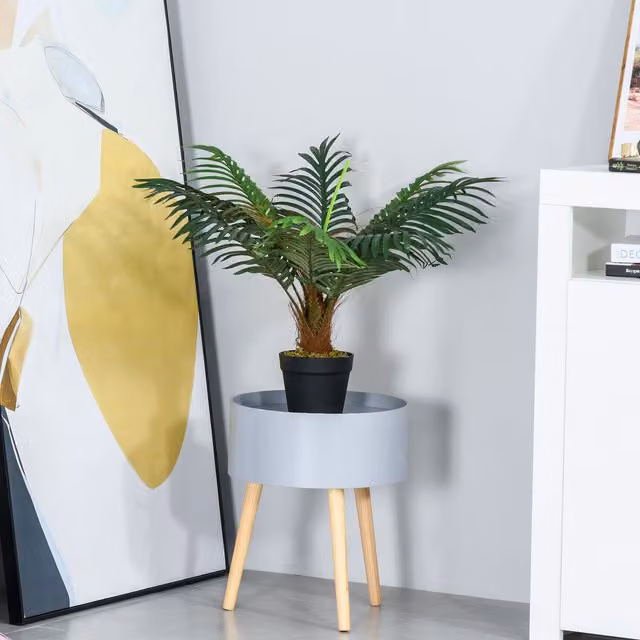 Outsunny Potted Artificial Palm Plant in Green