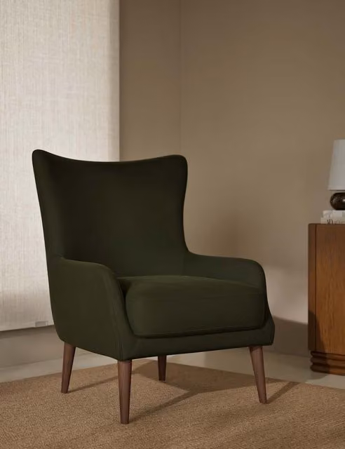 Gallery Direct Harriet Classic Velvet Accent Chair in Green