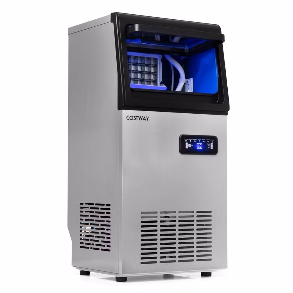 Costway Commercial Stainless Steel Ice Maker with Filter, Silver – 3