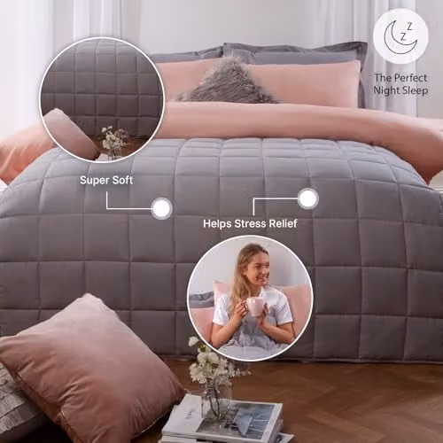 Brentfords Weighted Blanket for Adults, Silver Grey, 4kg, W/D: 125 x 150 cm – 3