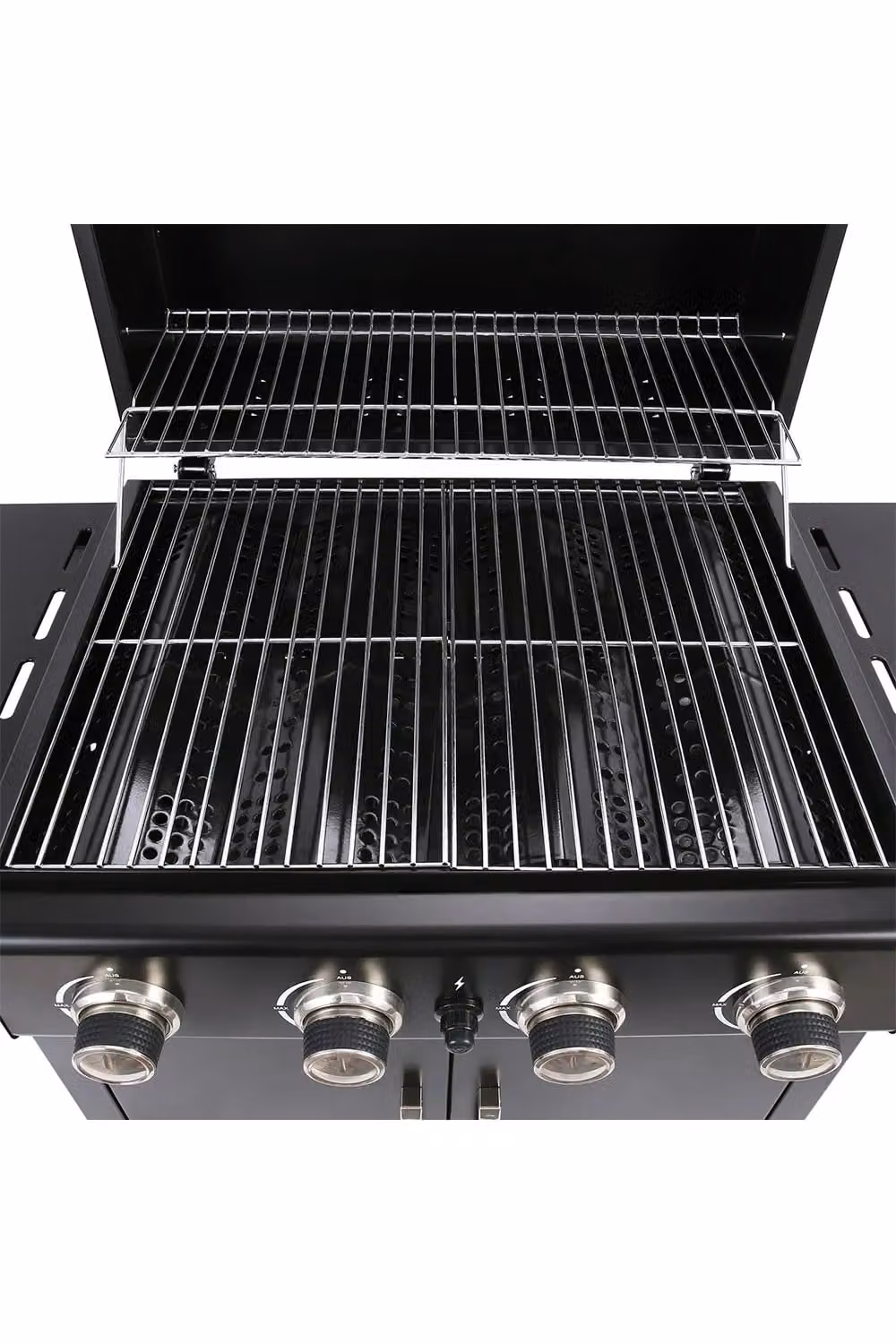 Living and Home 4-Burner Propane Gas Grill with Wheels and Warming Rack in Black – 4