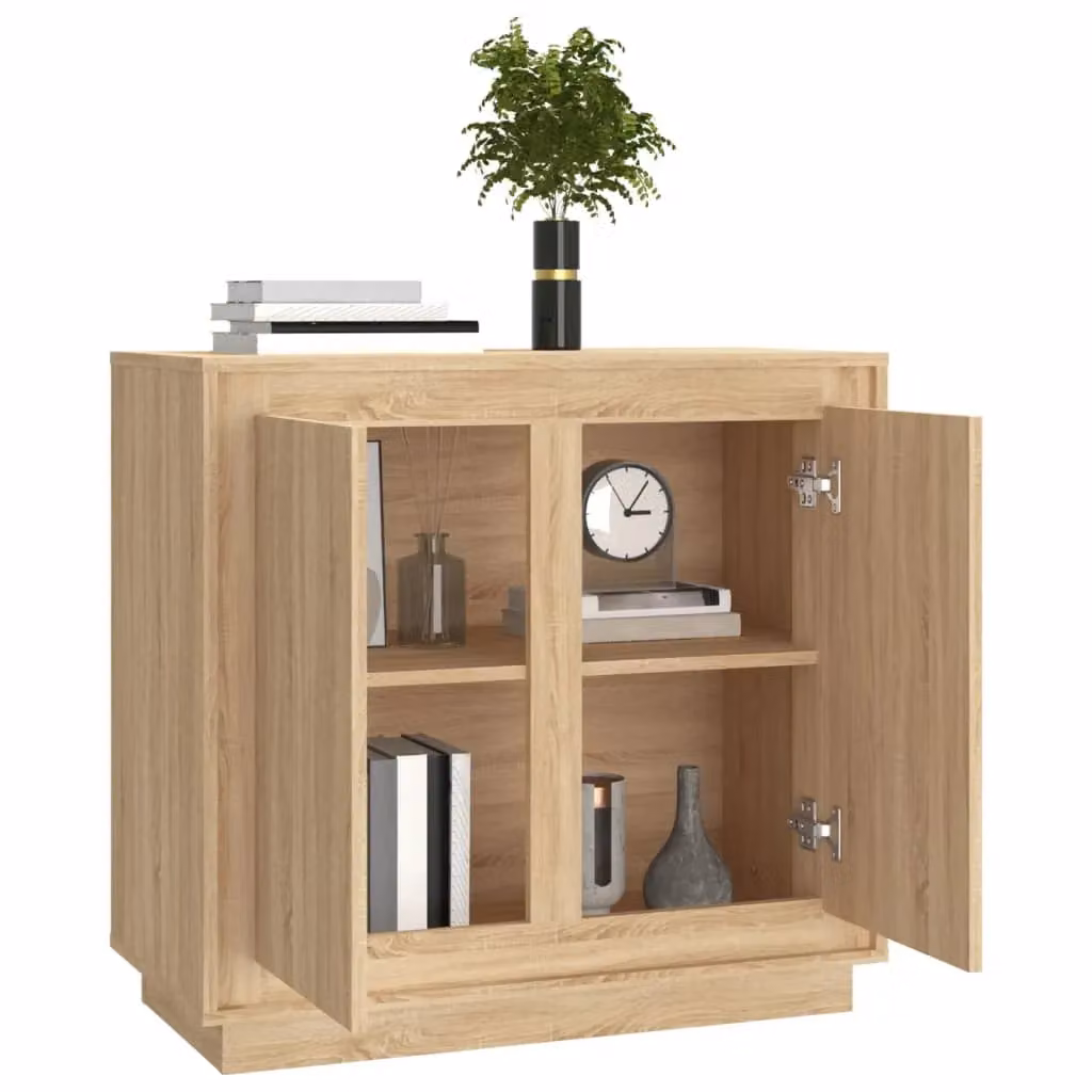 Berkfield Home Sonoma Oak Sideboard in Brown, W/D/H: 80 x 34 x 75 cm – 2