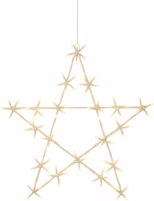 Pegdev White LED Christmas Star Metal Frame Garden Decoration, 50 cm