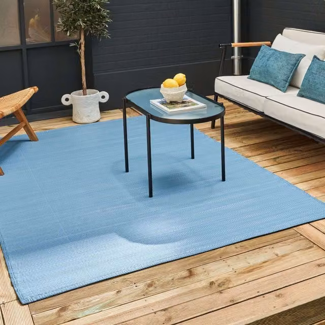 THE RUGS Reversible Weatherproof Outdoor Blue Urban 1000 Rug, W: 150 cm, L: 220 cm – 1