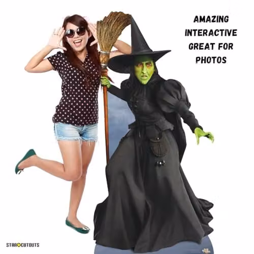 Star Cutouts SC4225 Wicked Witch of the West Lifesize Cardboard Cutout with Stand, Multicolour Wizard of Oz Villain Display – 3