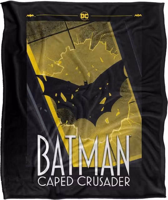 LOGOVISION Batman Caped Crusader Animated Series Flying Shadow Super Soft Fleece Throw Blanket, Multicolour, W: 127 cm, D: 152.4 cm – 6