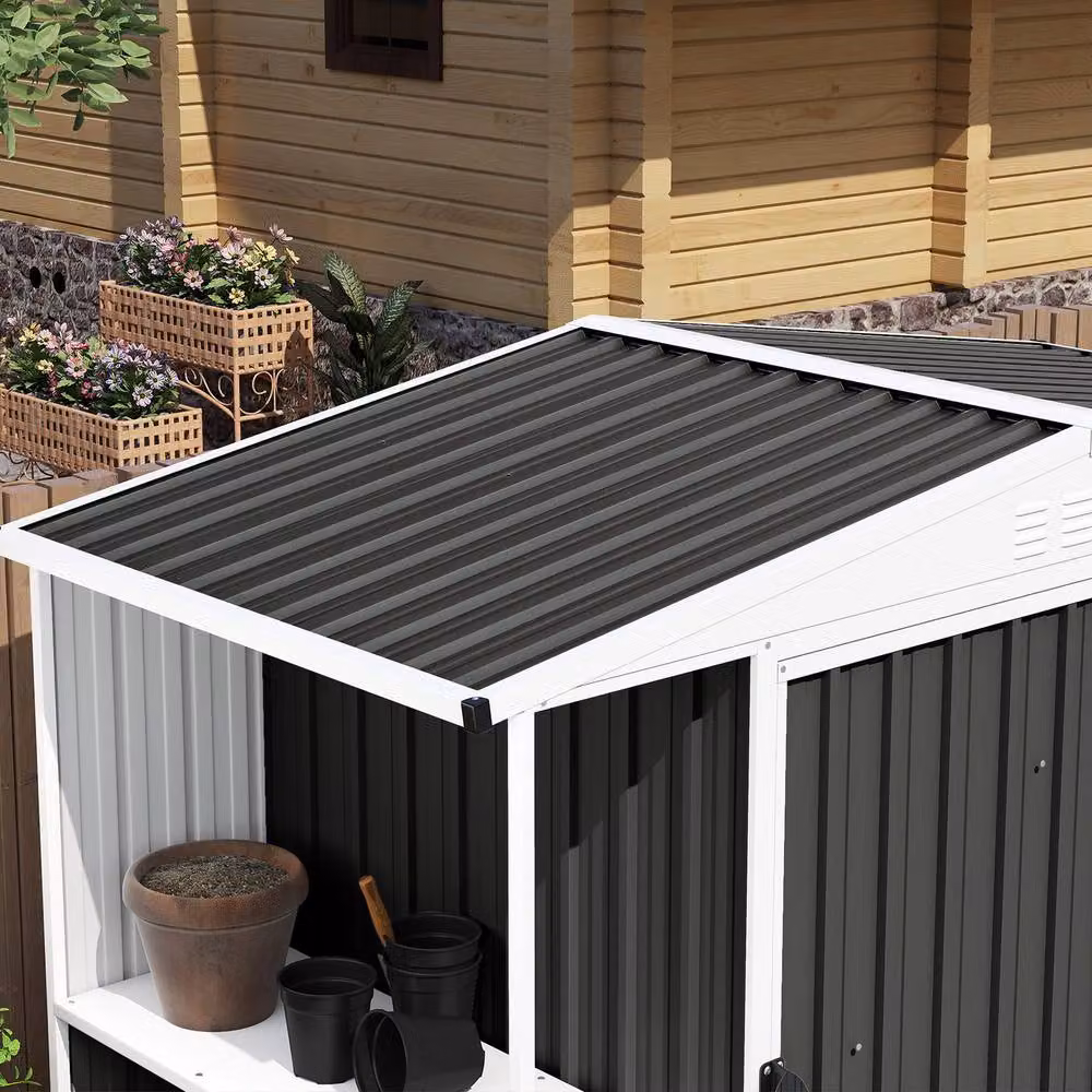 STILVORA Set of 12 Black Galvanised Steel Roof Sheet Panels – 5