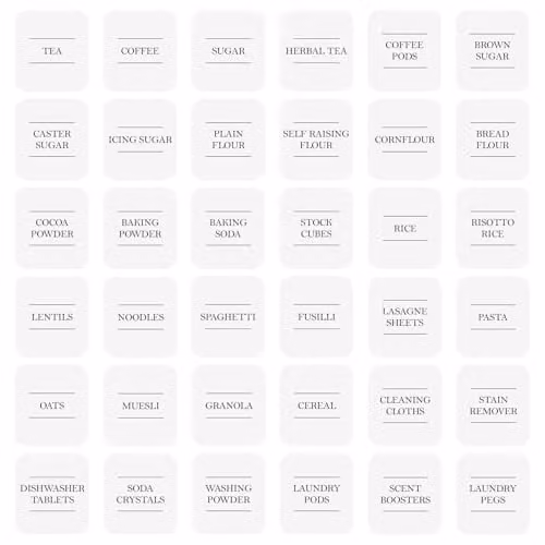 Argon Tableware Storage Jar Labels, Pack of 36, White – 1