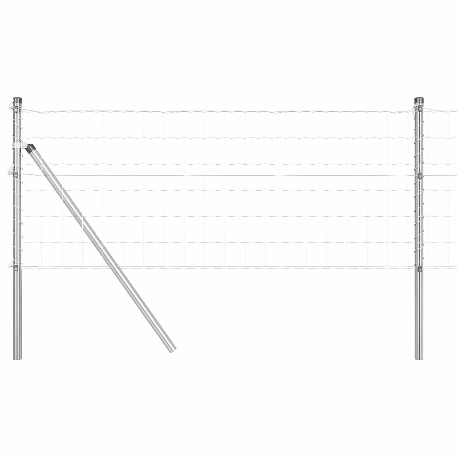 Berkfield Home Euro Fence with 13 Posts, Galvanised Steel, Silver/Grey, W: 25 m, H: 0.8 m – 2