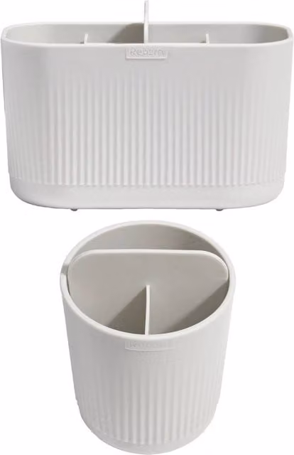 ReBorn Bathroom Caddy Bundle with Toothbrush Holder in White