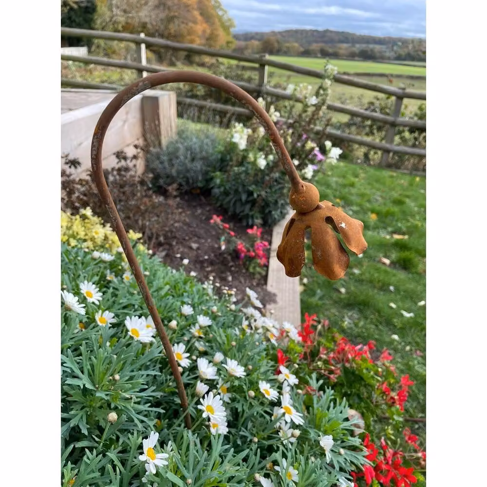 Poppyforge Cowslip Garden Art Pack of 3 in Brown Steel, W: 6 cm, H: 100 cm – 1