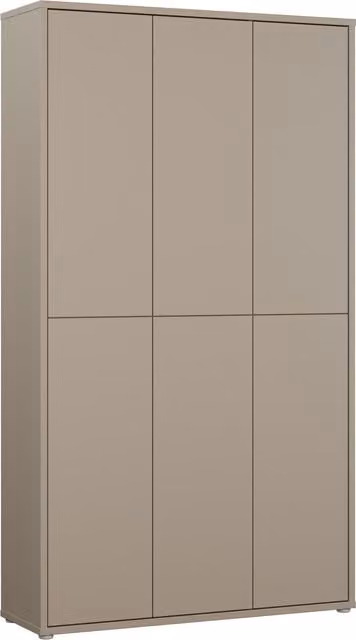 Furniture To Go Alice Springs Modern Shoe Cabinet with 6 Push-Open Doors in Artisan Oak - Taupe/Beige