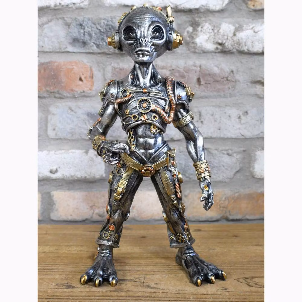 Gifts Direct 2 U Steampunk Sci-Fi Alien Figurine Space Ornament in Metallic Silver – 3