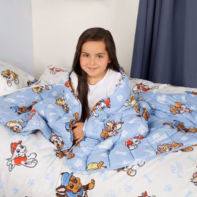 OHS Paw Patrol Weighted Blanket Sensory Therapy Sleep Throw for Children, Blue, W: 150 cm
