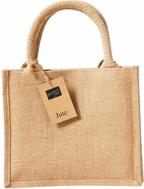 Westford Mill Mini Jute Gift Bag in Beige