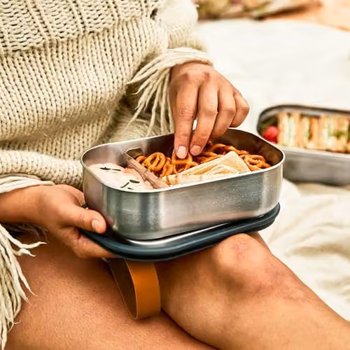 Black + Blum Stainless Steel Leakproof Bento Lunch Box with Dividers, 1L, Orange – 8