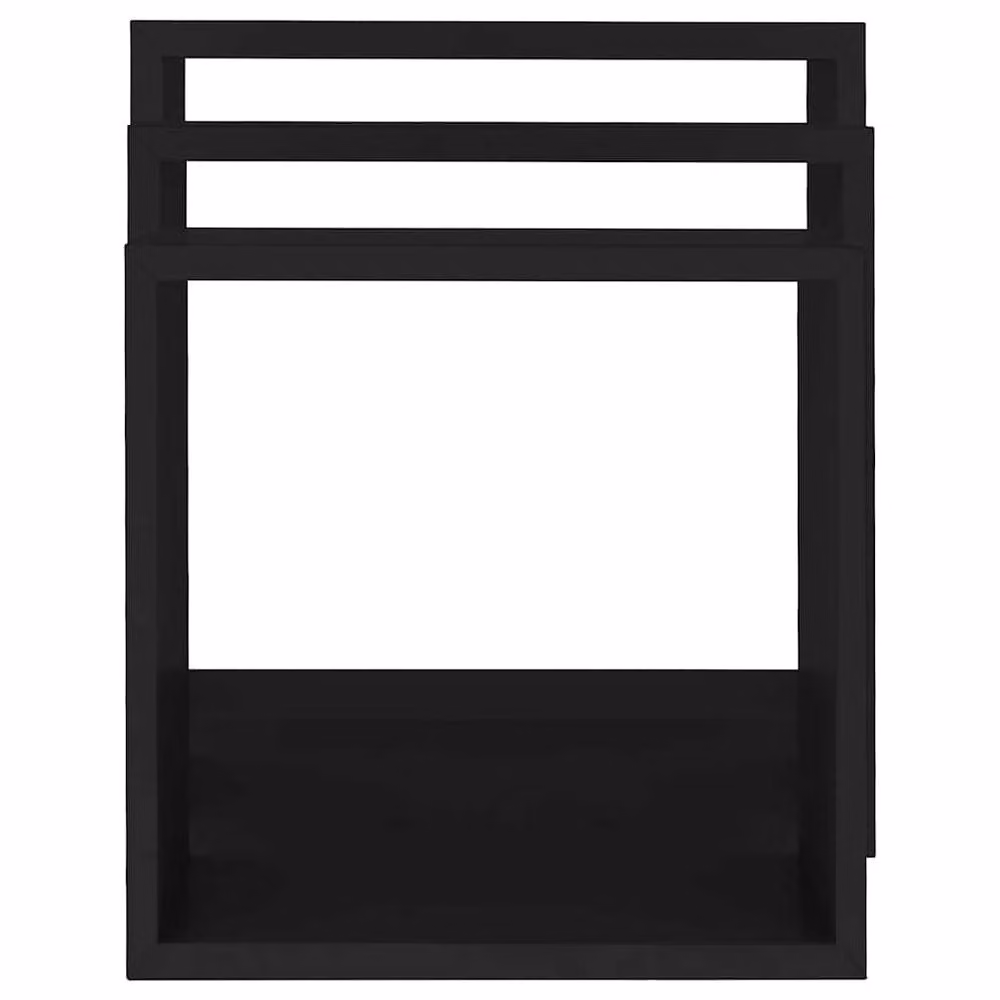 Berkfield Home Set of 3 Black MDF Wall Mounted Cube Shelves – 5