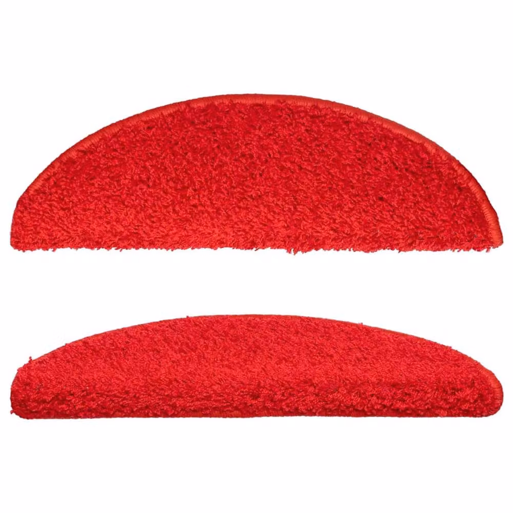 Berkfield Home Decorative Carpet Stair Treads, 15 Pieces, Red, W: 56 cm, D: 17 cm, H: 3 cm – 3
