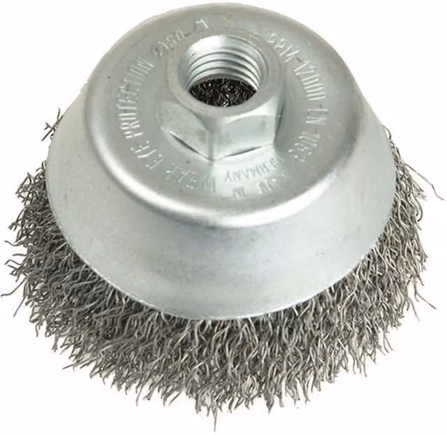 Lessmann Cup Brush for Painting, Multicolour and Silver
