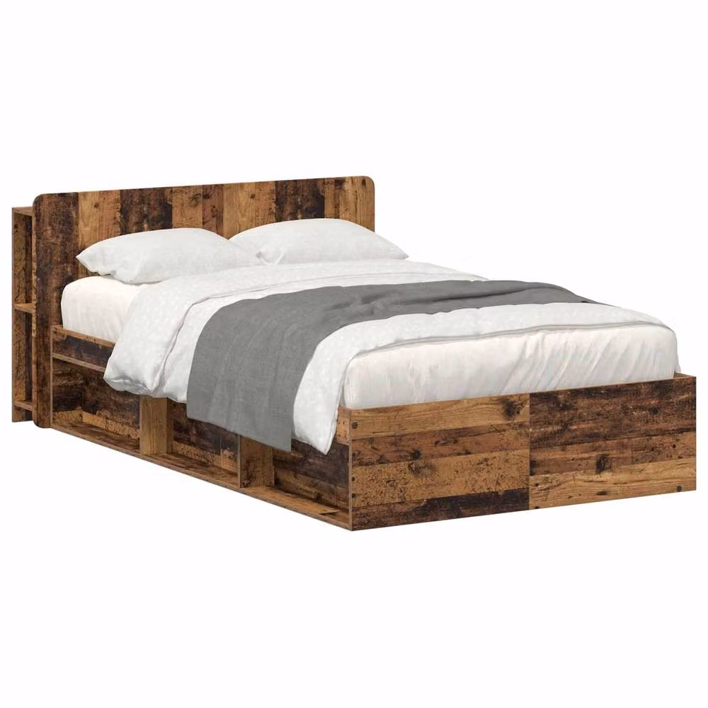 Berkfield Home Modern Bed Frame with Storage Drawers in Brown Engineered Wood W/D/H: 120 x 200 cm – 2