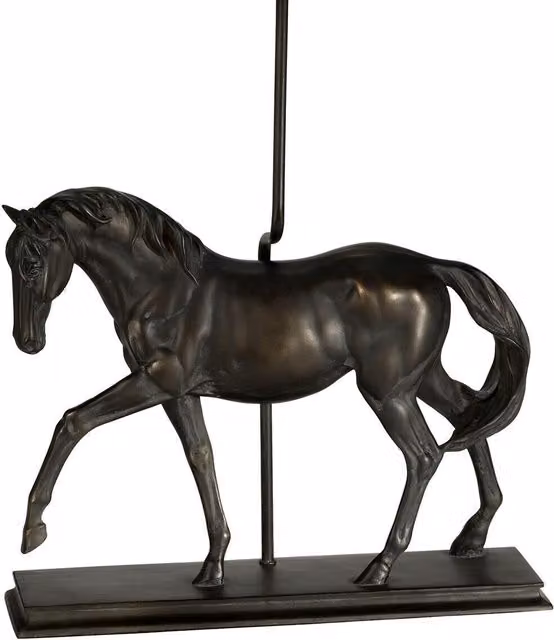 Loops Large Horse Statuette Table Lamp in Bronze Patina with E27 LED Compatibility
