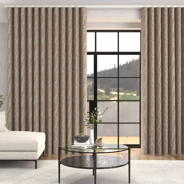 Terrys Grace Jacquard Floral Made To Measure Blackout Curtains in Pink and Beige